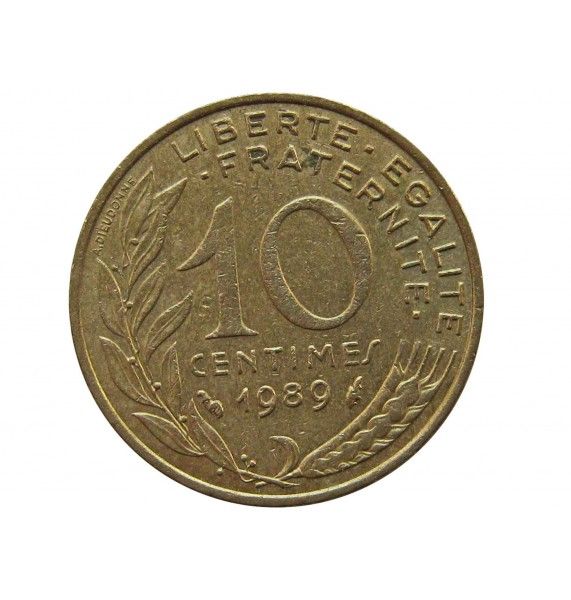 Франция 10 сантимов 1989 г.