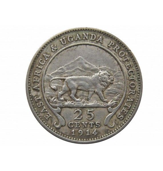 Британская Восточная Африка 25 центов 1914 г.