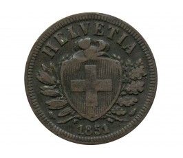 Швейцария 2 раппена 1851 г.