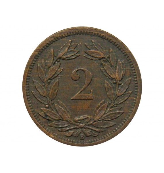 Швейцария 2 раппена 1890 г.