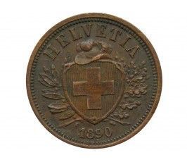 Швейцария 2 раппена 1890 г.