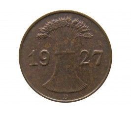 Германия 1 пфенниг (reichs) 1927 г. D