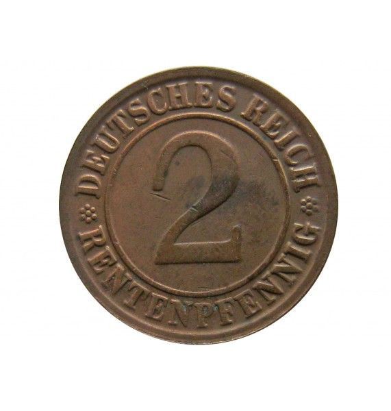 Германия 2 пфеннига (renten) 1923 г. D