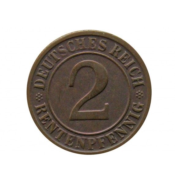 Германия 2 пфеннига (renten) 1924 г. D