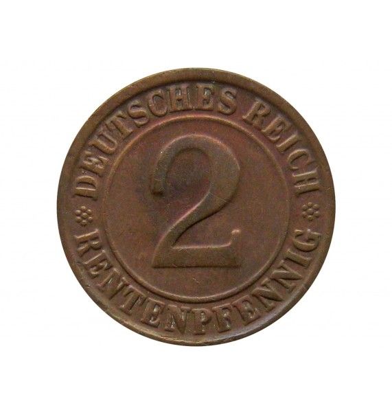 Германия 2 пфеннига (renten) 1924 г. F