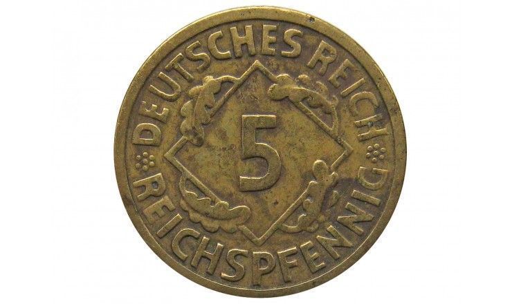 Германия 5 пфеннигов (reichs) 1925 г. A