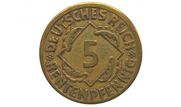 Германия 5 пфеннигов (renten) 1924 г. F