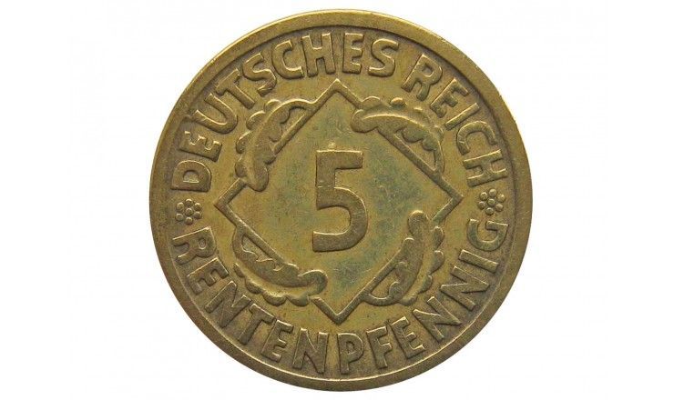 Германия 5 пфеннигов (renten) 1924 г. J