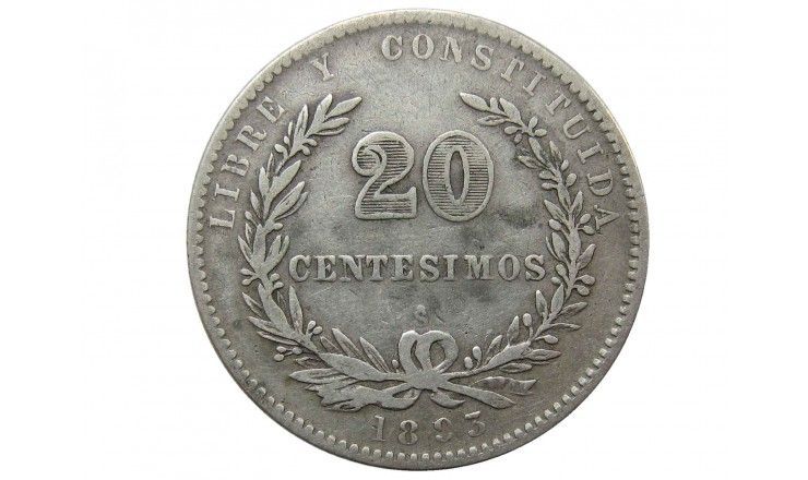 Уругвай 20 сентесимо 1893 г.