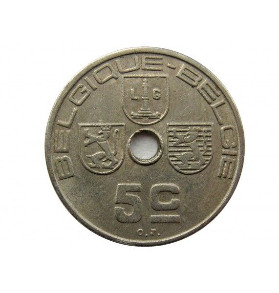 Бельгия 5 сантимов 1938 г. (Belgique-Belgie)