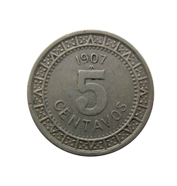 Мексика 5 сентаво 1907 г.