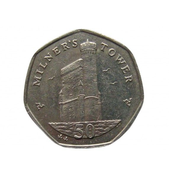 Остров Мэн 50 пенсов 2008 г. AA
