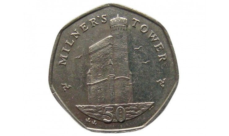Остров Мэн 50 пенсов 2008 г. AA
