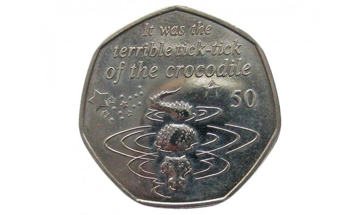 Остров Мэн 50 пенсов 2019 г. (Крокодил)