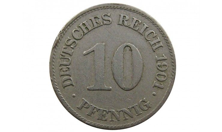 Германия 10 пфеннигов 1901 г. E