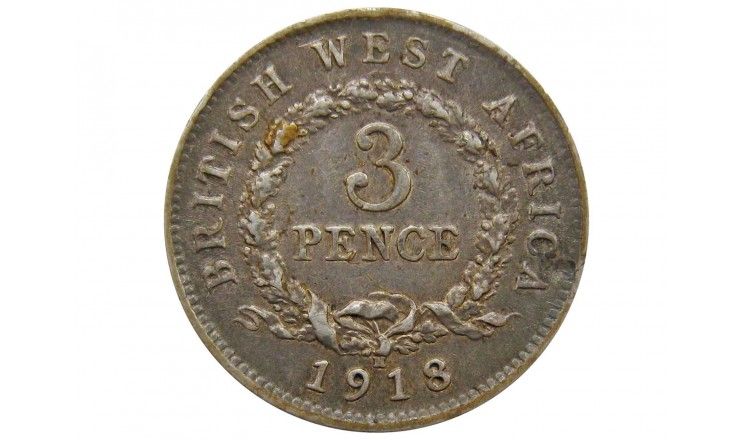 Британская Западная Африка 3 пенса 1918 г. H