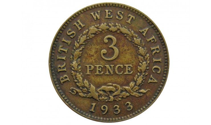 Британская Западная Африка 3 пенса 1933 г.