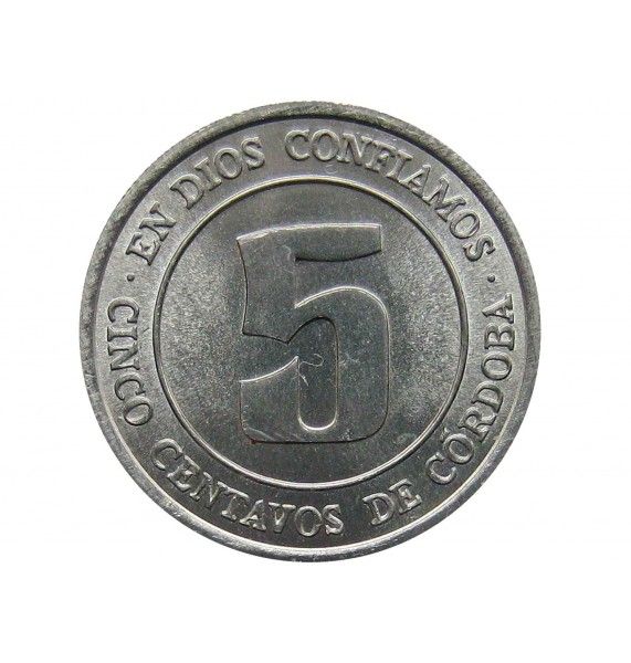 Никарагуа 5 сентаво 1974 г.
