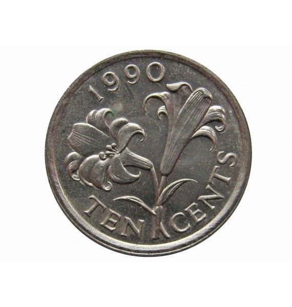 Бермудские о-ва 10 центов 1990 г.