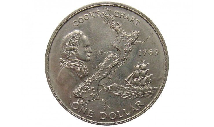 Новая Зеландия 1 доллар 1969 г. ( 200 лет путешествию Капитана Кука)