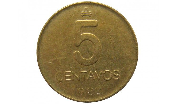 Аргентина 5 сентаво 1987 г.