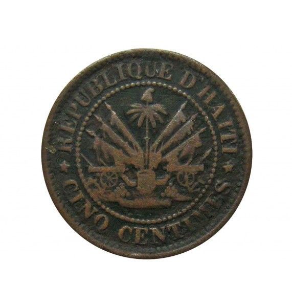 Гаити 5 сантимов 1863 г. 