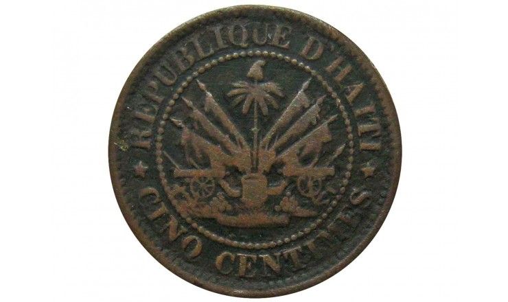 Гаити 5 сантимов 1863 г. 