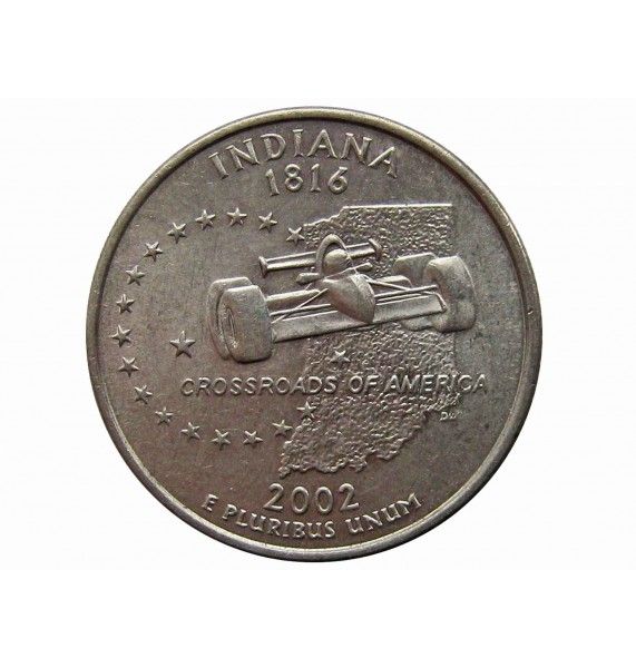 США квотер (25 центов) 2002 г. "Индиана" D