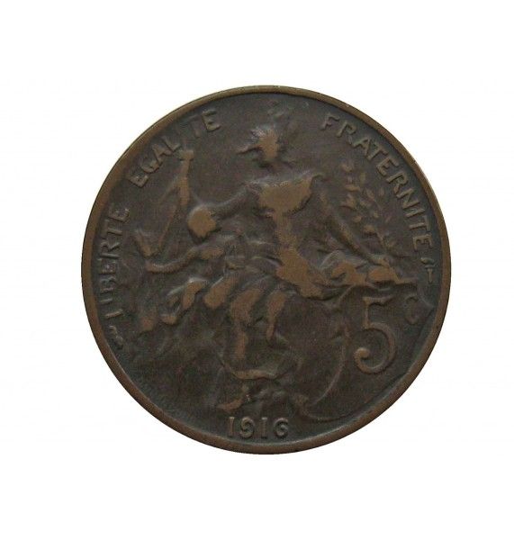 Франция 5 сантимов 1916 г.