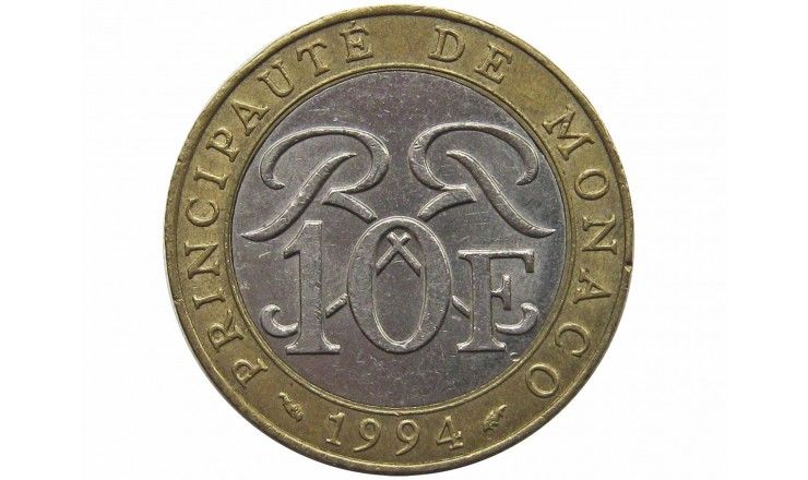 Монако 10 франков 1994 г.