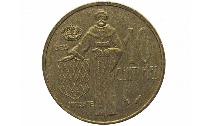 Монако 10 сантимов 1977 г.