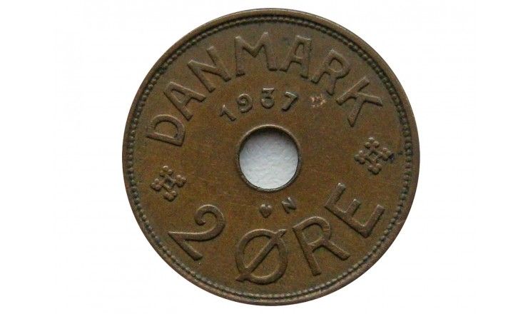 Дания 2 эре 1937 г.