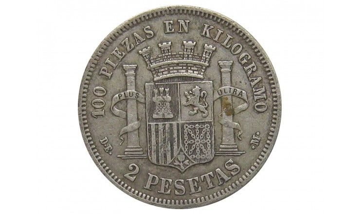 Испания 2 песеты 1870 (74) г. DE-M