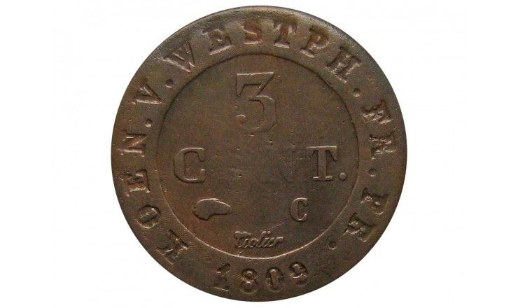 Вестфалия 3 сантима 1809 г.