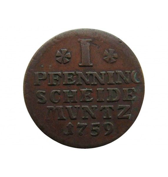 Брауншвейг-Люнебург-Каленберг-Ганновер 1 пфенниг 1759 г.