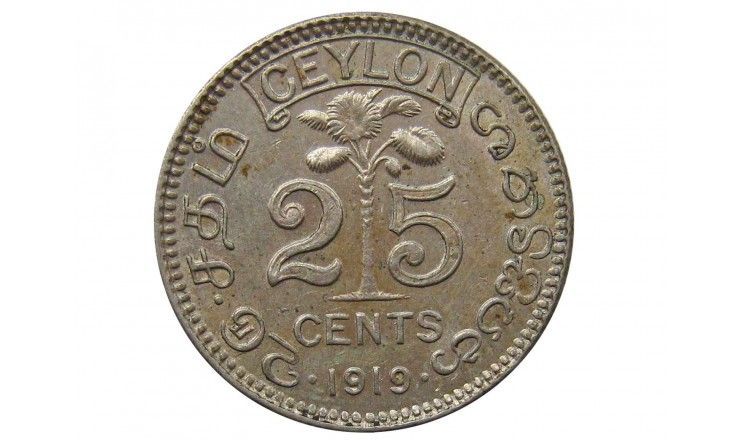 Цейлон 25 центов 1919 г.