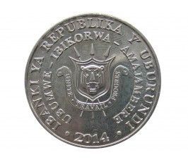 Бурунди 5 франков 2014 г. (Калао-трубач)
