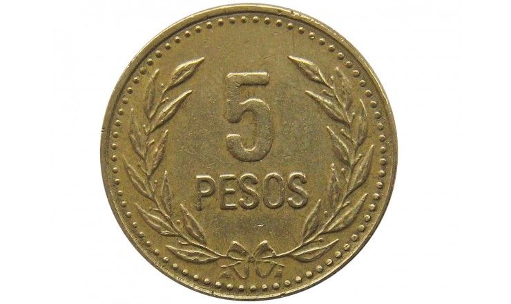 Колумбия 5 песо 1989 г.