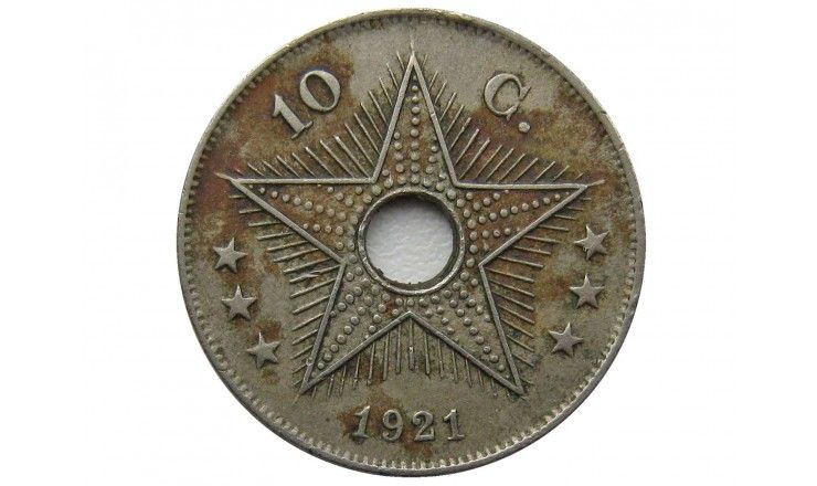 Бельгийское Конго 10 сантимов 1921 г.