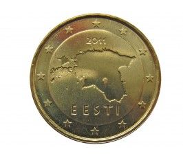 Эстония 10 евро центов 2011 г.