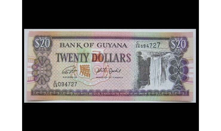 Гайана 20 долларов 2018 г.
