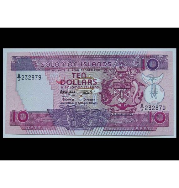 Соломоновы острова 10 долларов 1986 г.