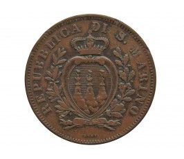 Сан-Марино 10 чентезимо 1893 г. (деформация)