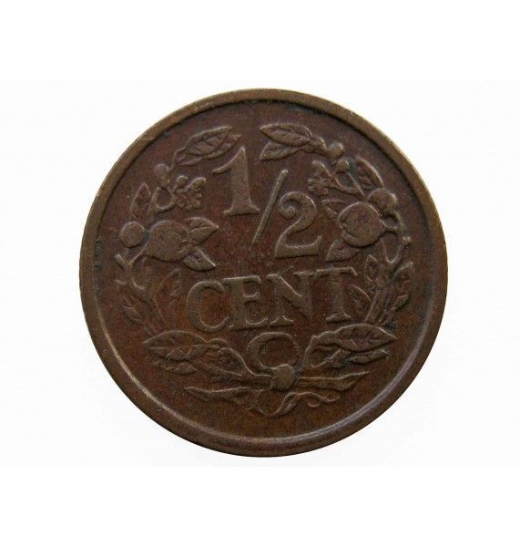 Нидерланды 1/2 цента 1909 г.