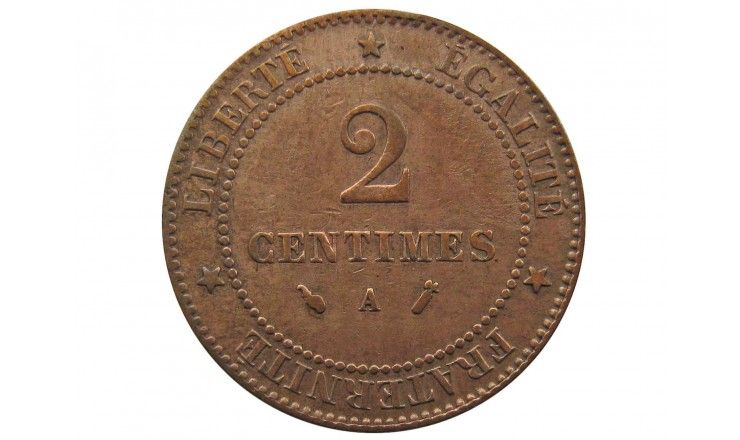 Франция 2 сантима 1887 г. A