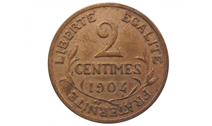Франция 2 сантима 1904 г. A