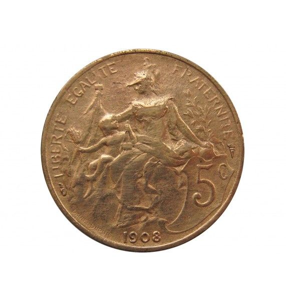 Франция 5 сантимов 1908 г. A