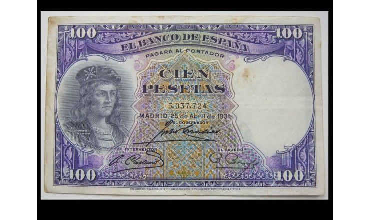 Испания 100 песет 1931 г.