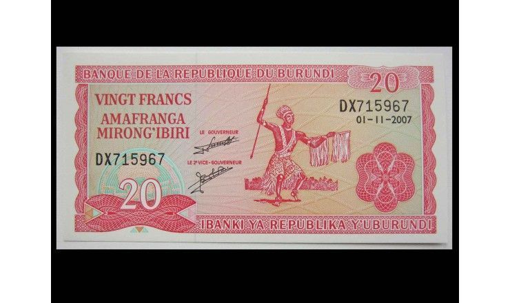 Бурунди 20 франков 2007 г.