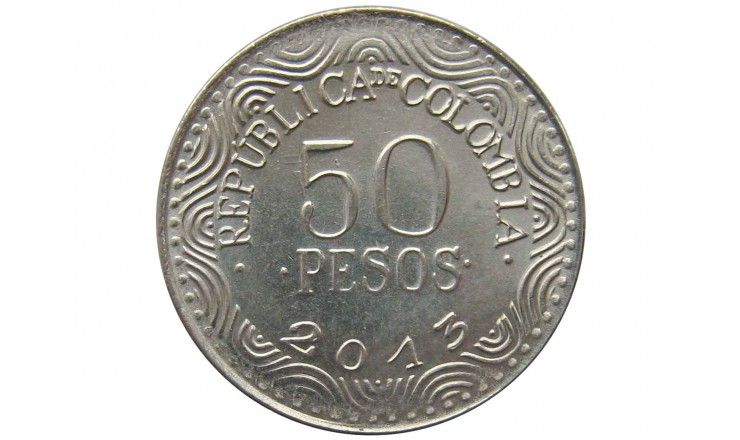 Колумбия 50 песо 2013 г.